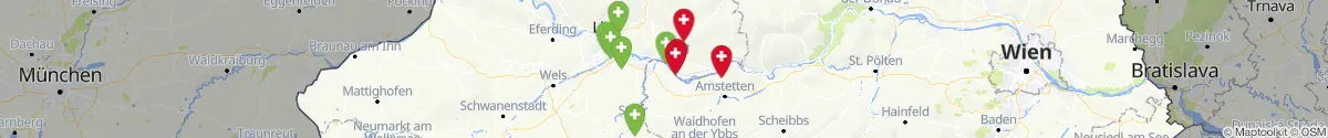 Kartenansicht für Apotheken-Notdienste in der Nähe von Dimbach (Perg, Oberösterreich)